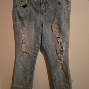 Torrid Light Blue Distressed Ankle Jeans